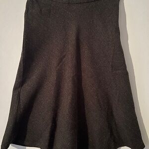 Forever 21 Classic Black Wool A-Line Midi Skirt